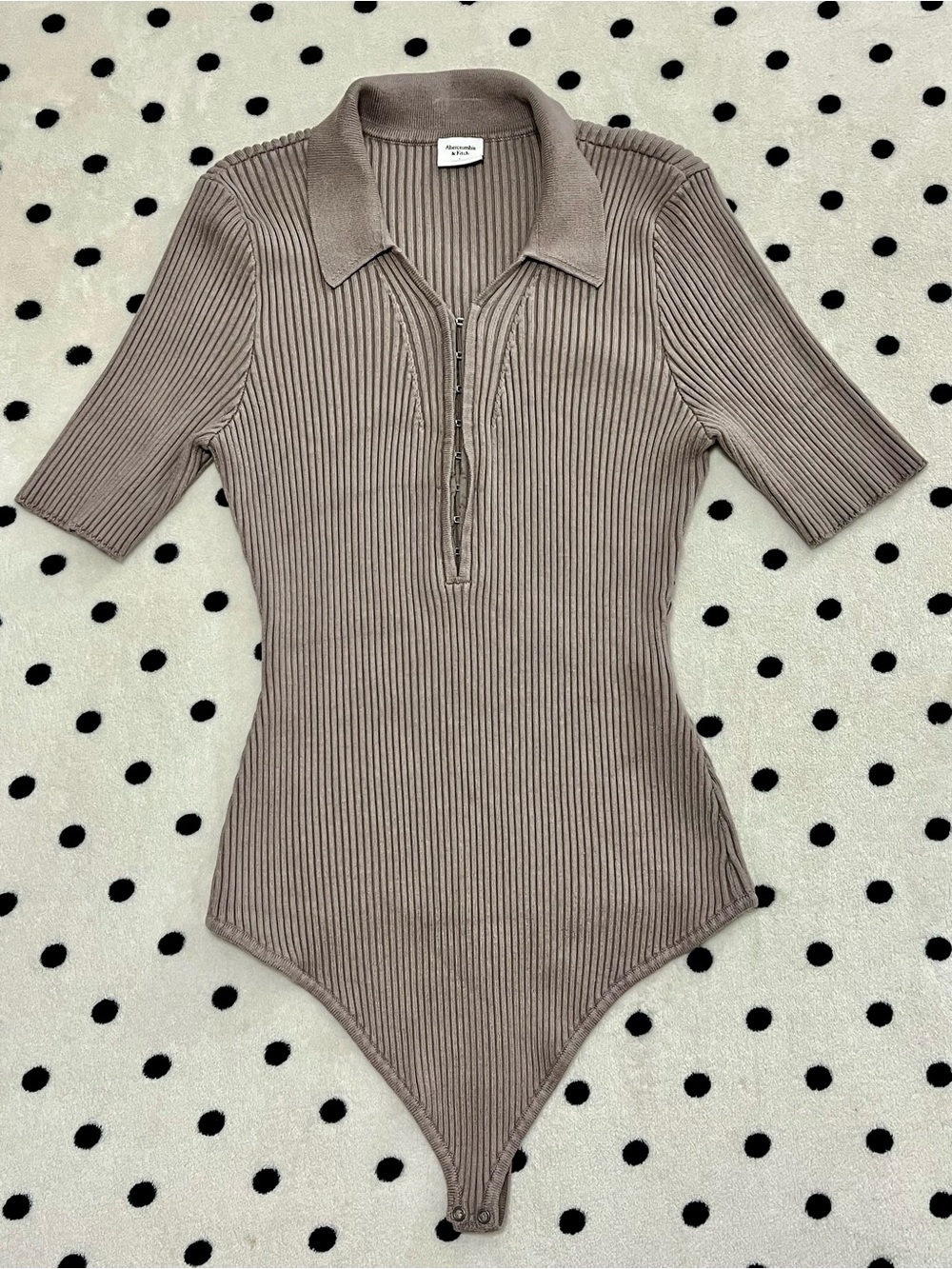 Abercrombie & Fitch Hook-and-Eye Polo Bodysuit Size L